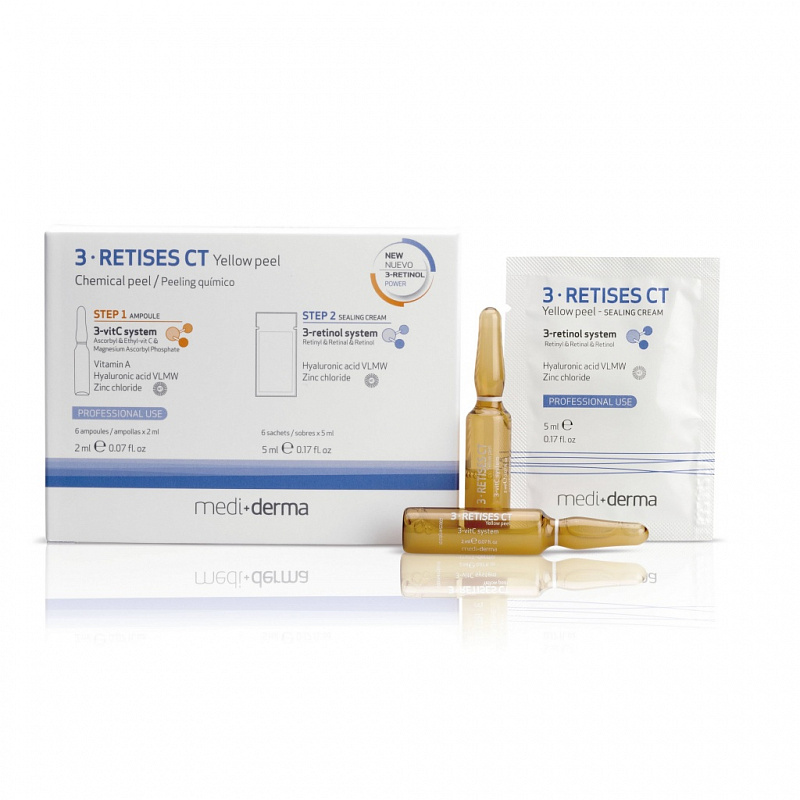 3-RETISES CT Yellow peel – Пилинг желтый с системой 3-ретинол, 6 амп. по 2 мл + 6 саше по 5 мл